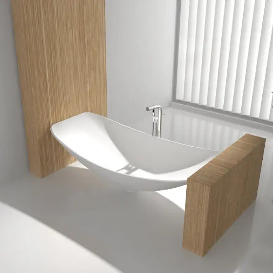 Alabaster Oasis Mark II Floating Wall Suspended Hammock Bath Solid Surface The Hammock Bath Company