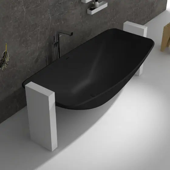 Ebony Oasis Mark II Floating Wall Suspended solid surface Hammock Bath The Hammock Bath Company