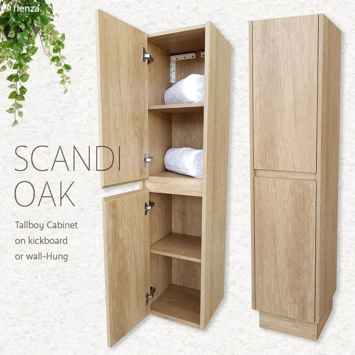 Edge Scandi Oak Tallboy - Wall Hung or Freestanding Fienza