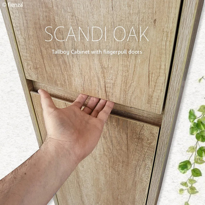 Edge Scandi Oak Tallboy - Wall Hung or Freestanding Fienza