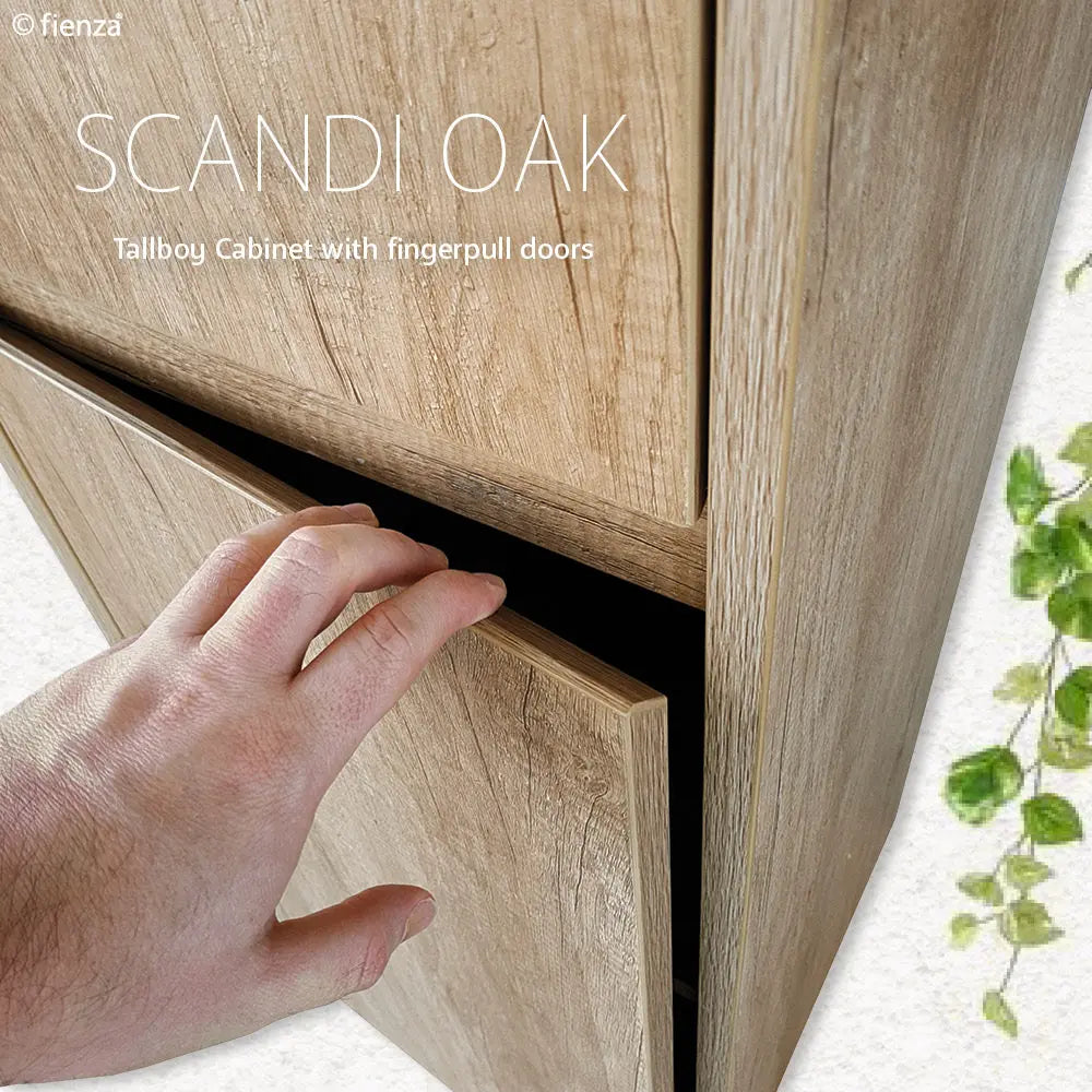 Edge Scandi Oak Tallboy - Wall Hung or Freestanding Fienza
