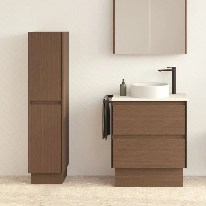 Dolce Amato Walnut Vanity - Wall Hung or Freestanding Fienza