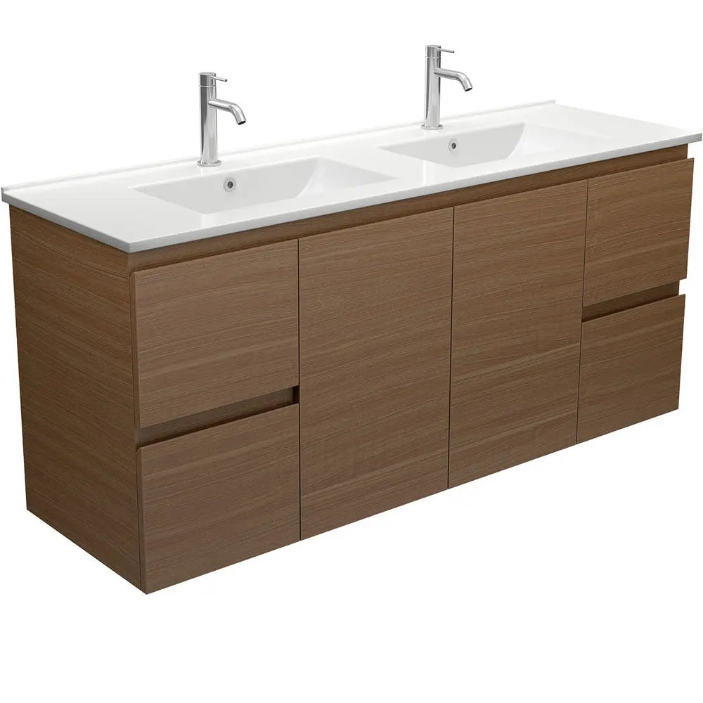Dolce Edge Walnut Vanity - Wall Hung or Freestanding Fienza