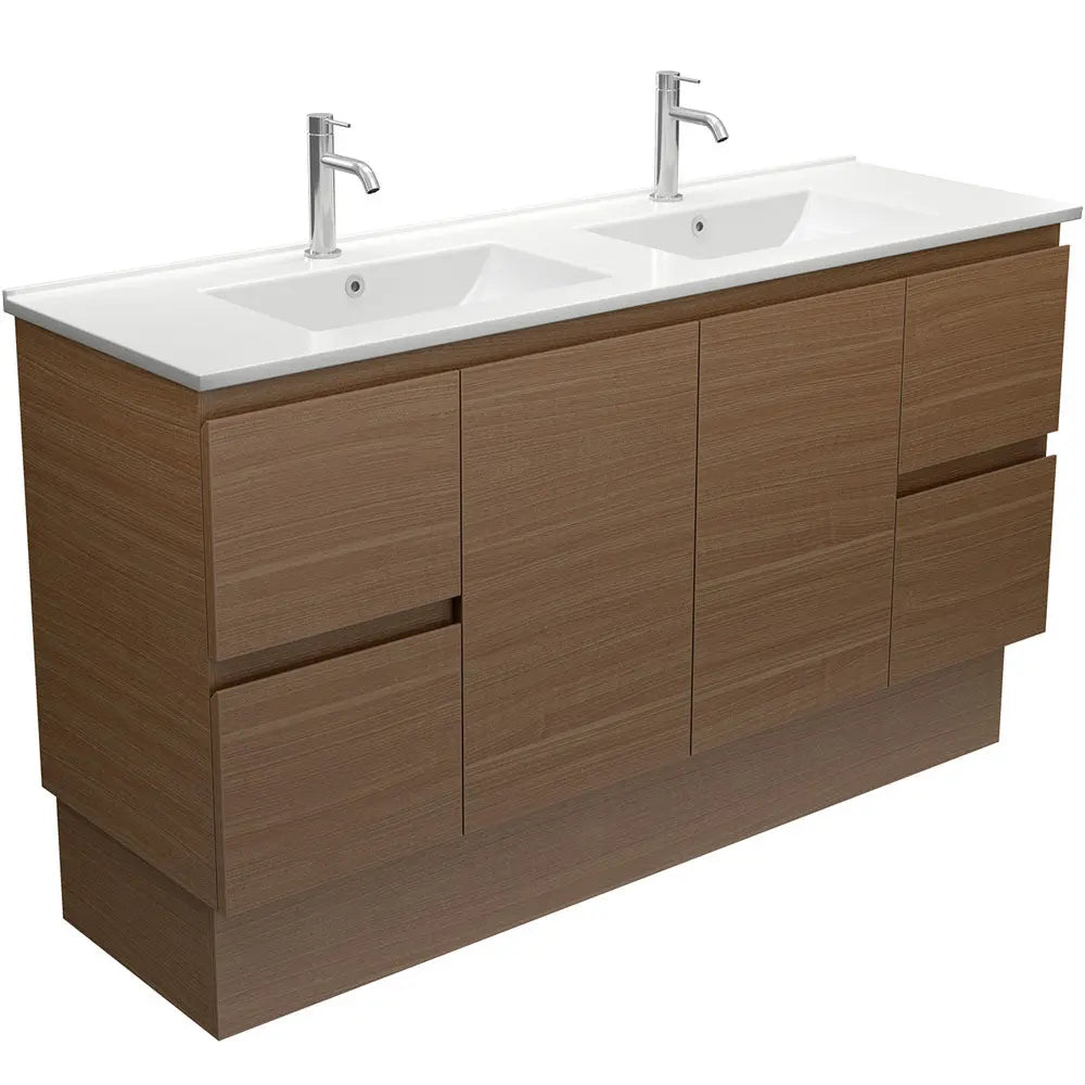 Dolce Edge Walnut Vanity - Wall Hung or Freestanding Fienza