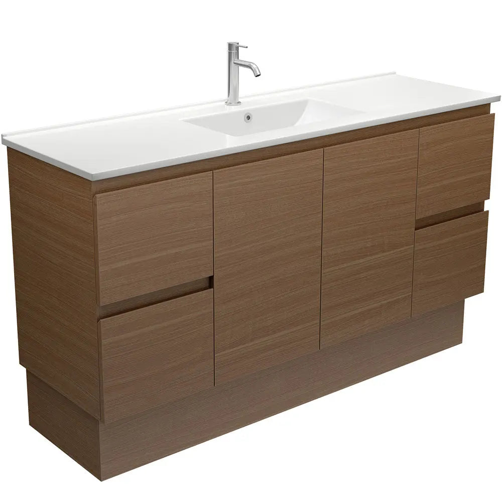 Dolce Edge Walnut Vanity - Wall Hung or Freestanding Fienza
