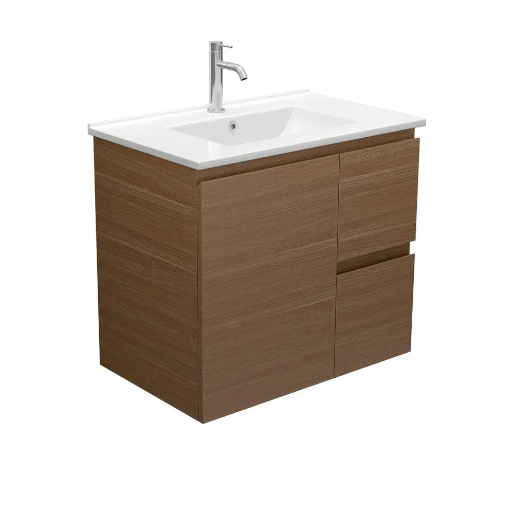 Dolce Edge Walnut Vanity - Wall Hung or Freestanding Fienza