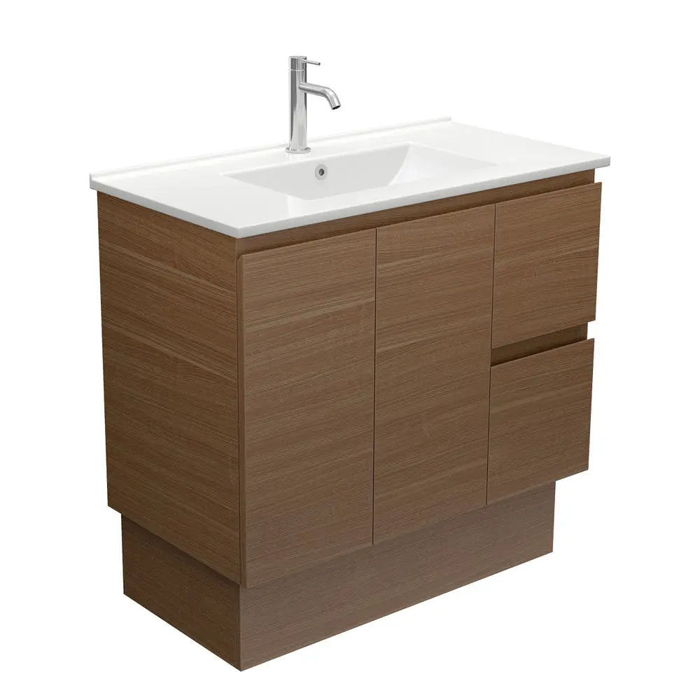 Dolce Edge Walnut Vanity - Wall Hung or Freestanding Fienza