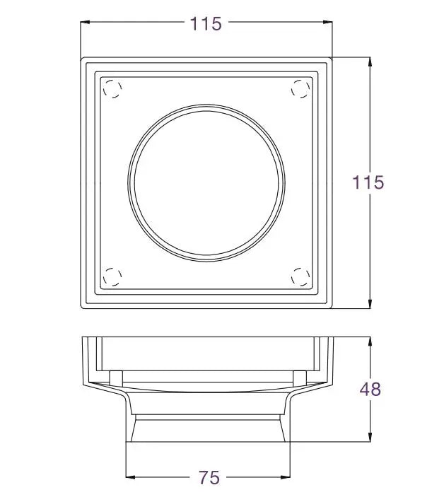 Tile insert waste 75 / 95mm Modern National