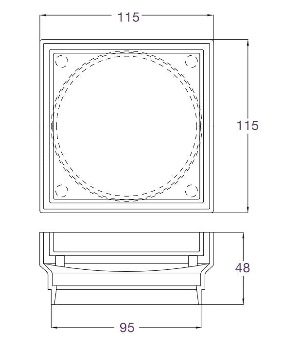 Tile insert waste 75 / 95mm Modern National