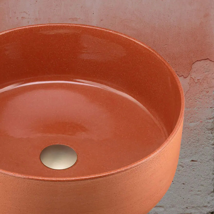 Terzofoco Red Clay Circular Counter Top Basin Oliveri