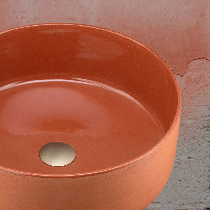 Terzofoco Red Clay Circular Counter Top Basin Oliveri