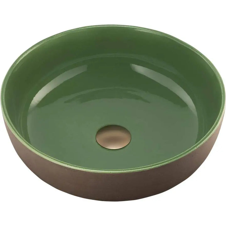 Terzofoco Natural Earth and Sage Green Curved Counter Top Basin Oliveri