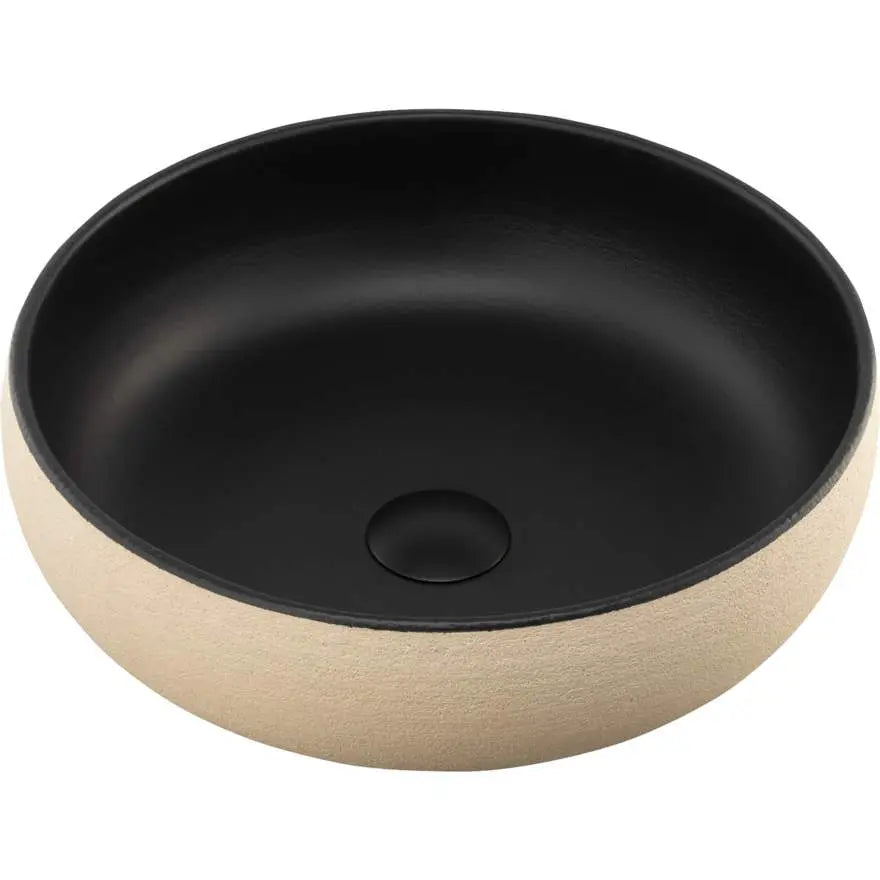Terzofoco Light Earth and Matte Black Curved Counter Top Basin Oliveri