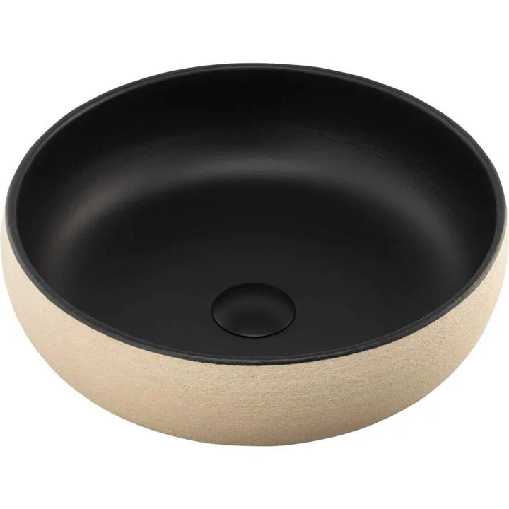 Terzofoco Light Earth and Matte Black Curved Counter Top Basin Oliveri