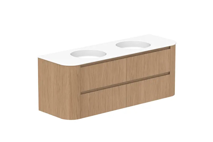Thea Curved Vanity with matte ceramic top ADP