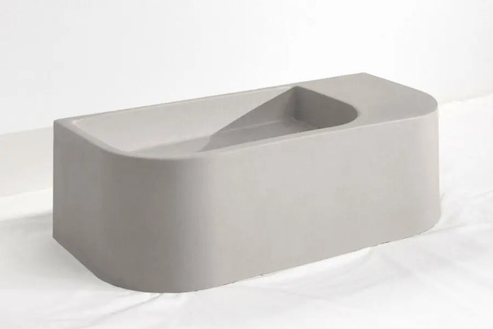 Flyta Concrete Wall Hung Basin - Left or Right Hand Basin Concrete Republic