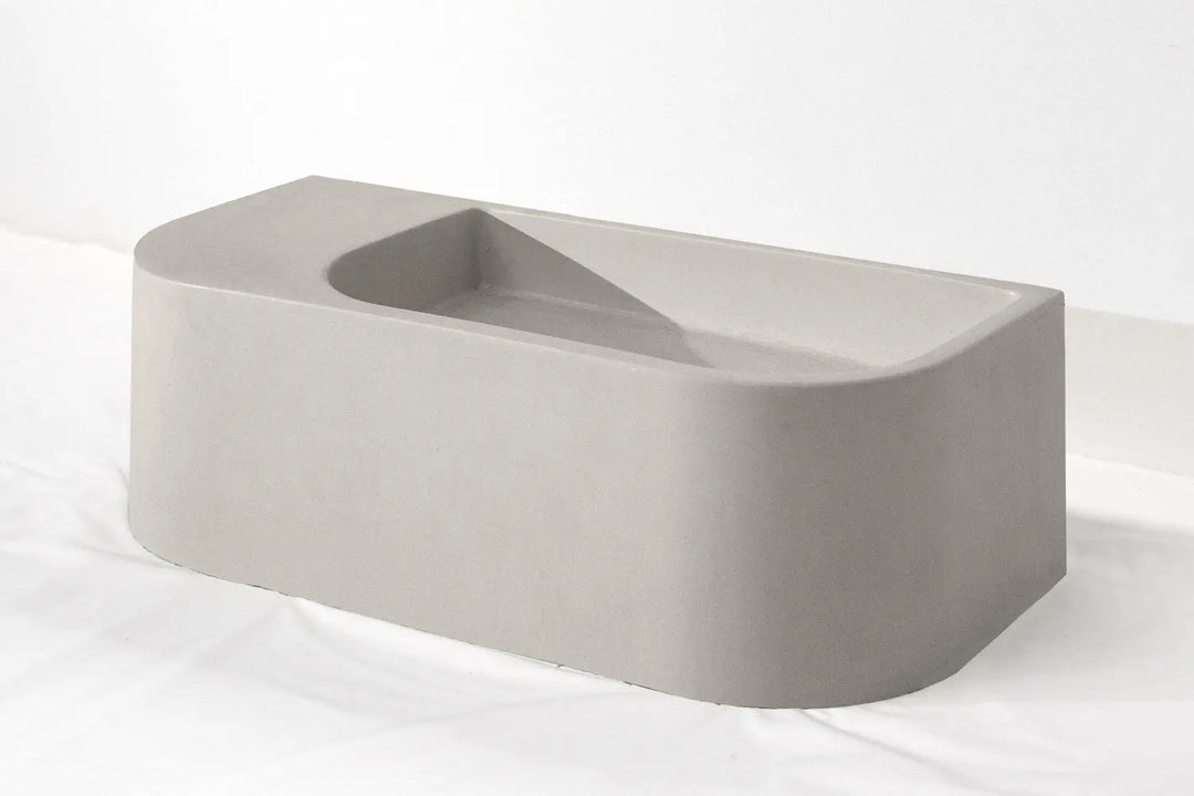 Flyta Concrete Wall Hung Basin - Left or Right Hand Basin Concrete Republic