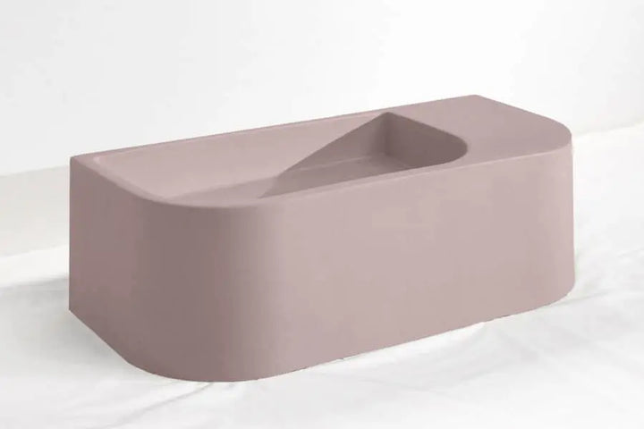 Flyta Concrete Wall Hung Basin - Left or Right Hand Basin Concrete Republic
