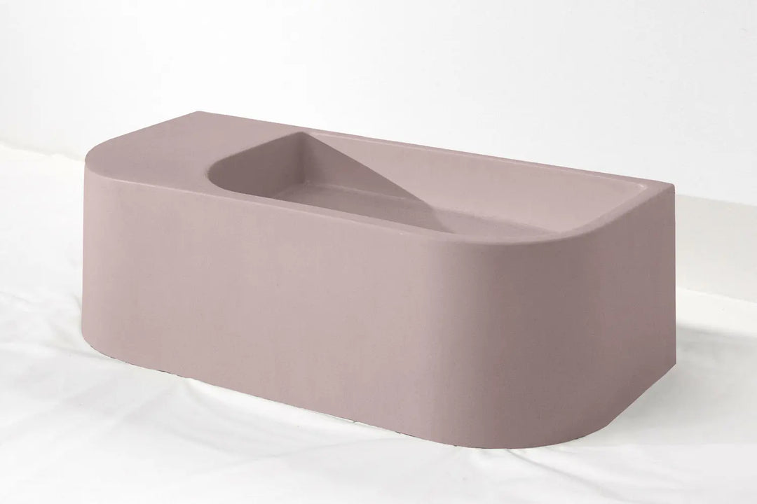 Flyta Concrete Wall Hung Basin - Left or Right Hand Basin Concrete Republic