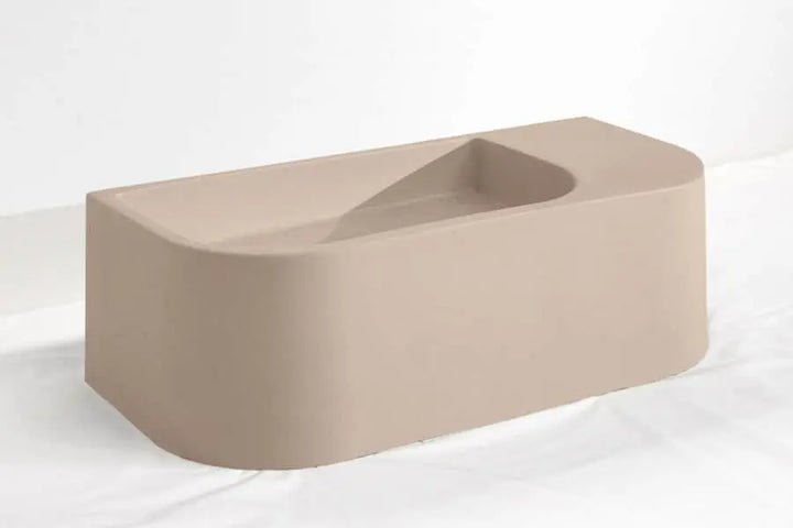 Flyta Concrete Wall Hung Basin - Left or Right Hand Basin Concrete Republic