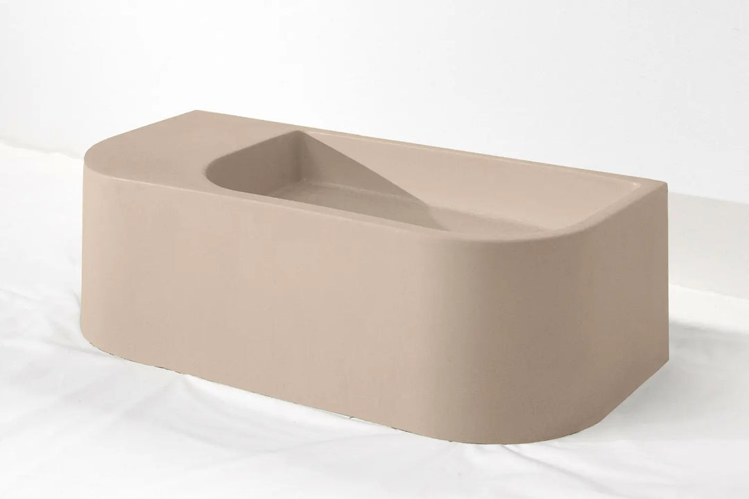 Flyta Concrete Wall Hung Basin - Left or Right Hand Basin Concrete Republic