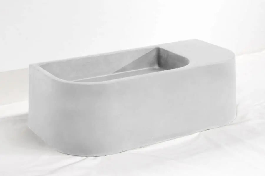 Flyta Concrete Wall Hung Basin - Left or Right Hand Basin Concrete Republic