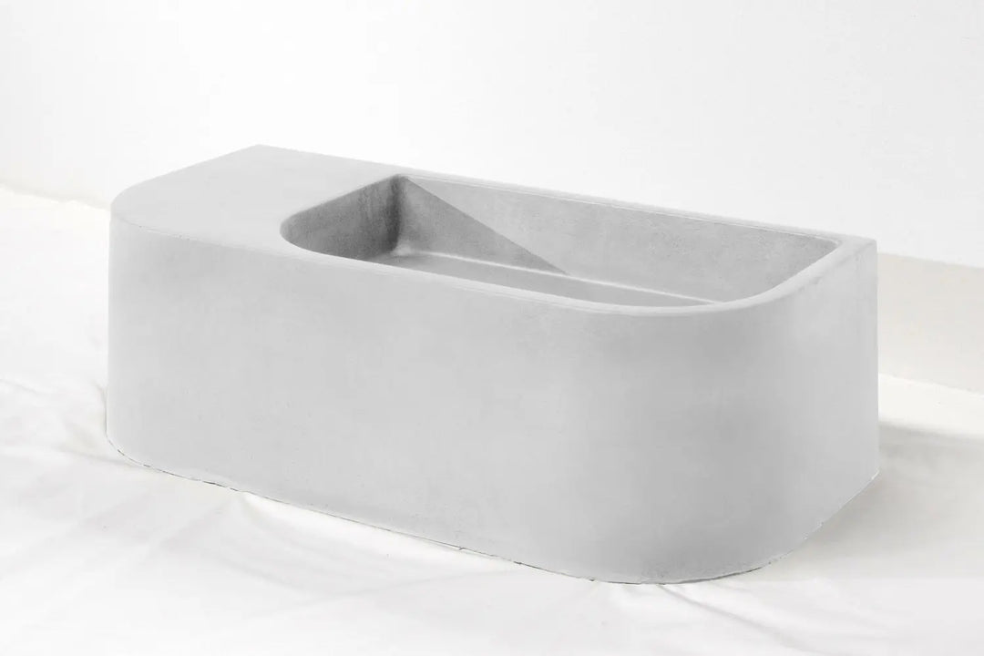 Flyta Concrete Wall Hung Basin - Left or Right Hand Basin Concrete Republic