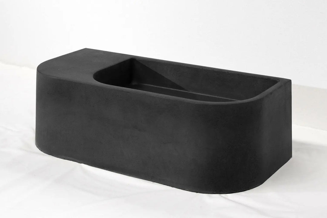 Flyta Concrete Wall Hung Basin - Left or Right Hand Basin Concrete Republic