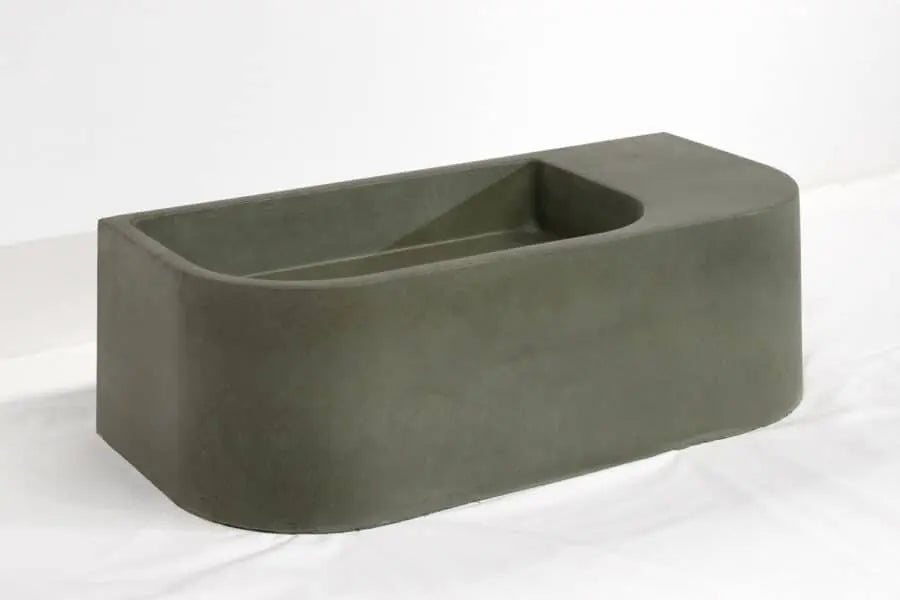 Flyta Concrete Wall Hung Basin - Left or Right Hand Basin Concrete Republic