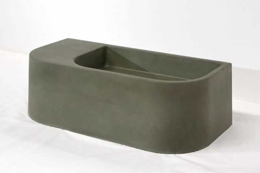 Flyta Concrete Wall Hung Basin - Left or Right Hand Basin Concrete Republic