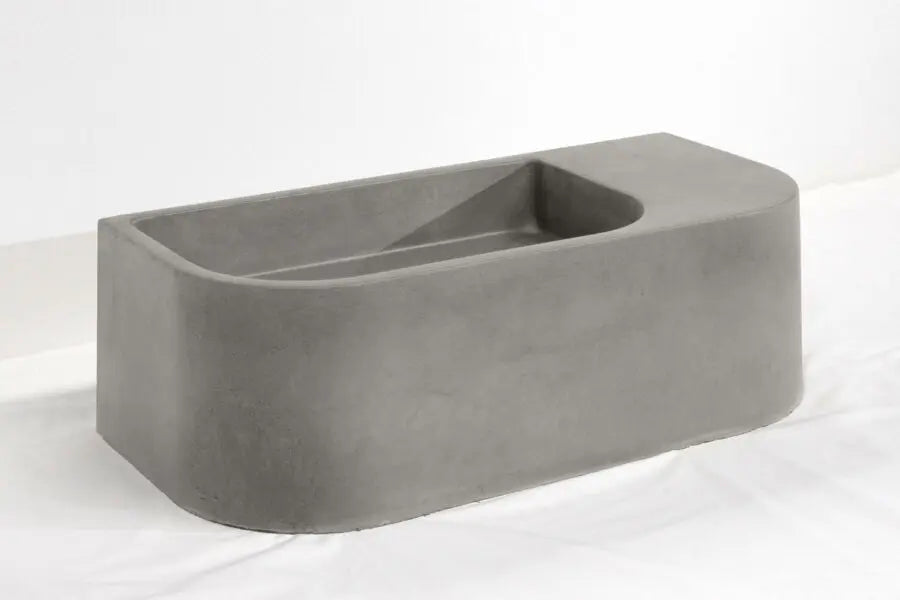 Flyta Concrete Wall Hung Basin - Left or Right Hand Basin Concrete Republic