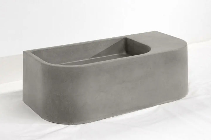 Flyta Concrete Wall Hung Basin - Left or Right Hand Basin Concrete Republic