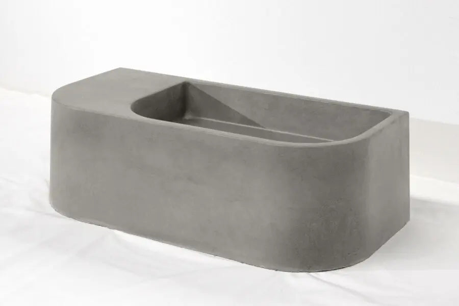 Flyta Concrete Wall Hung Basin - Left or Right Hand Basin Concrete Republic