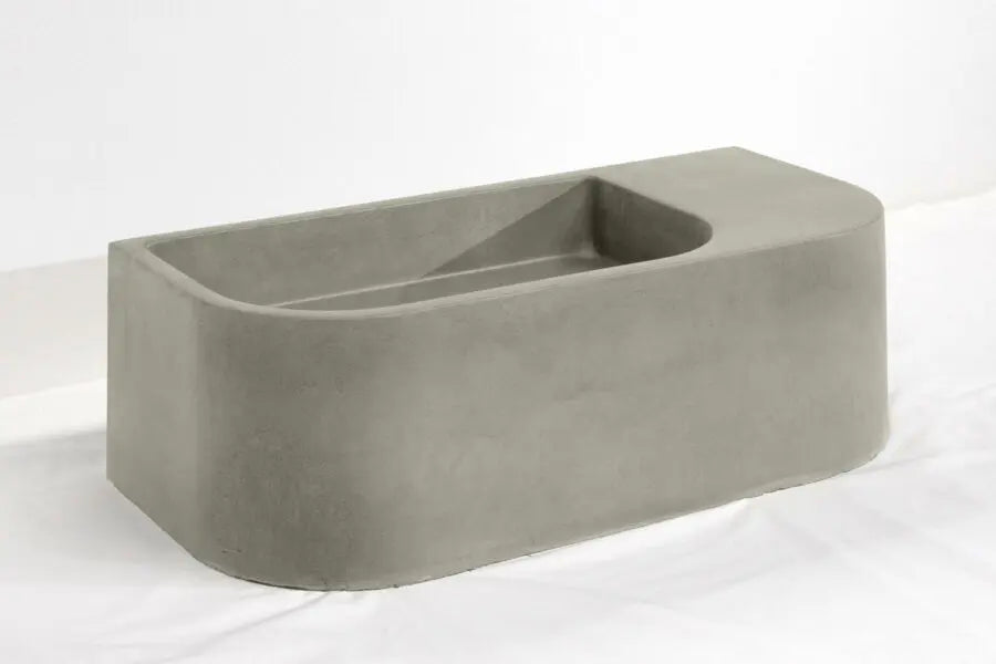 Flyta Concrete Wall Hung Basin - Left or Right Hand Basin Concrete Republic