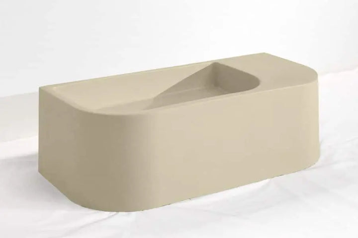 Flyta Concrete Wall Hung Basin - Left or Right Hand Basin Concrete Republic