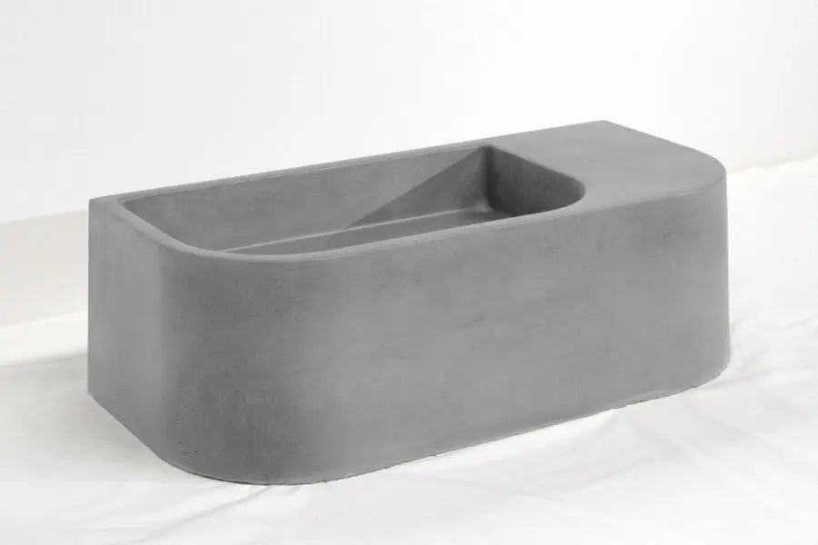 Flyta Concrete Wall Hung Basin - Left or Right Hand Basin Concrete Republic