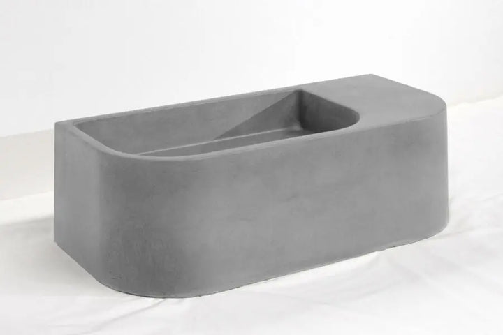 Flyta Concrete Wall Hung Basin - Left or Right Hand Basin Concrete Republic