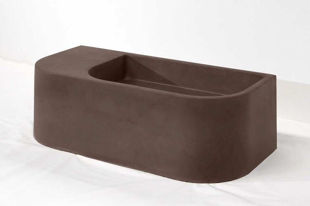 Flyta Concrete Wall Hung Basin - Left or Right Hand Basin Concrete Republic