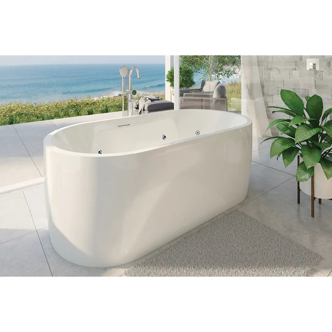 ELISI 1700 FREESTANDING acrylic SPA BATH 14-JETS with overflow Decina