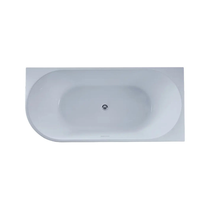 Cirna 1500 / 1700mm ACRYLIC CORNER FREESTANDING BATH with overflow - gloss white Millennium