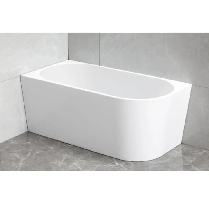Cirna 1500 / 1700mm ACRYLIC CORNER FREESTANDING BATH with overflow - gloss white Millennium