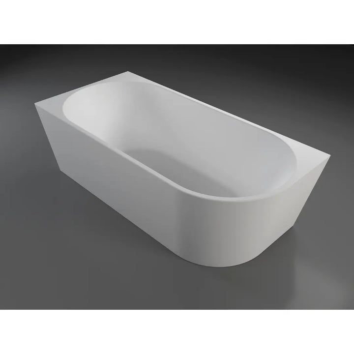 Cirna 1500 / 1700mm ACRYLIC CORNER FREESTANDING BATH with overflow - matte white Millennium