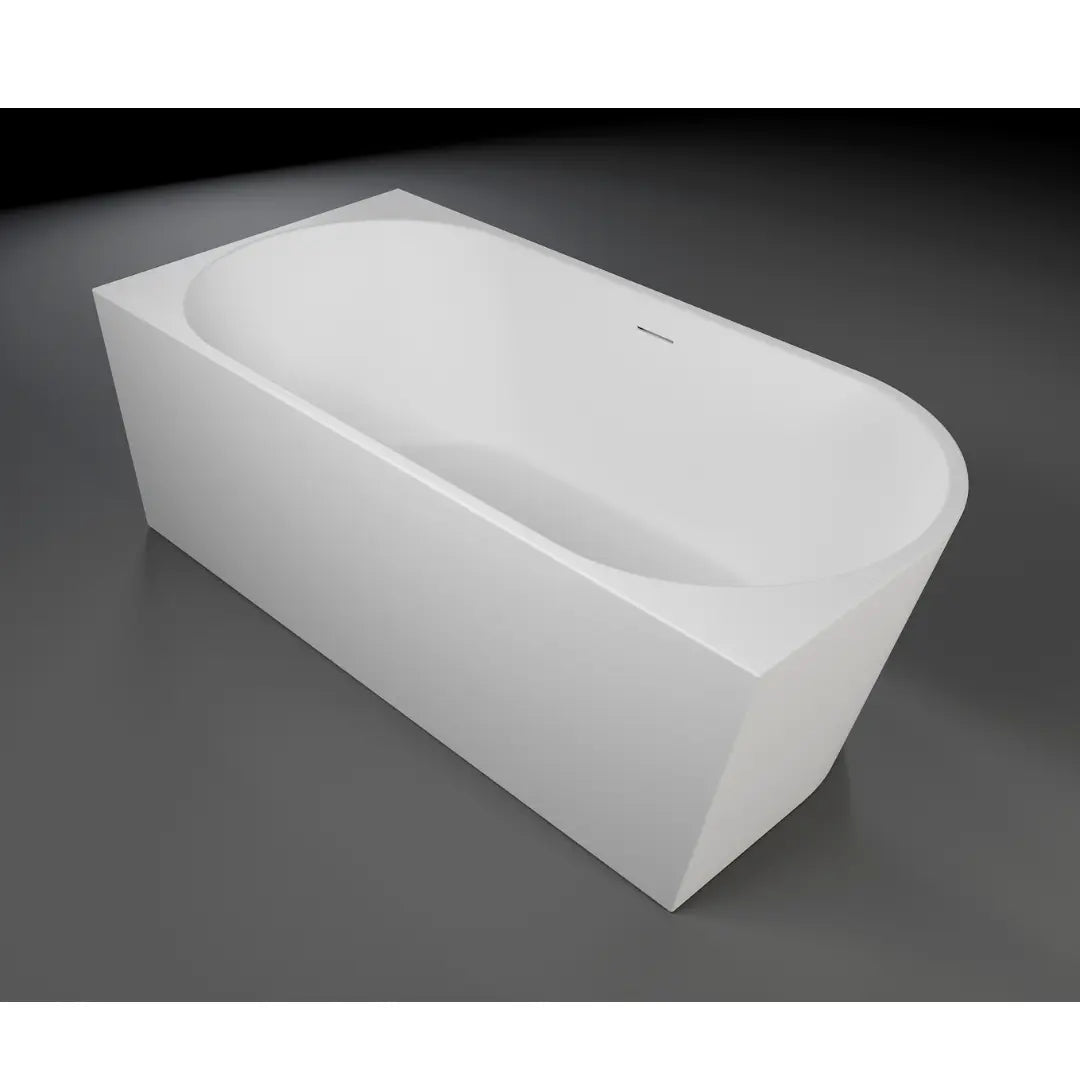 Cirna 1500 / 1700mm ACRYLIC CORNER FREESTANDING BATH with overflow - matte white Millennium