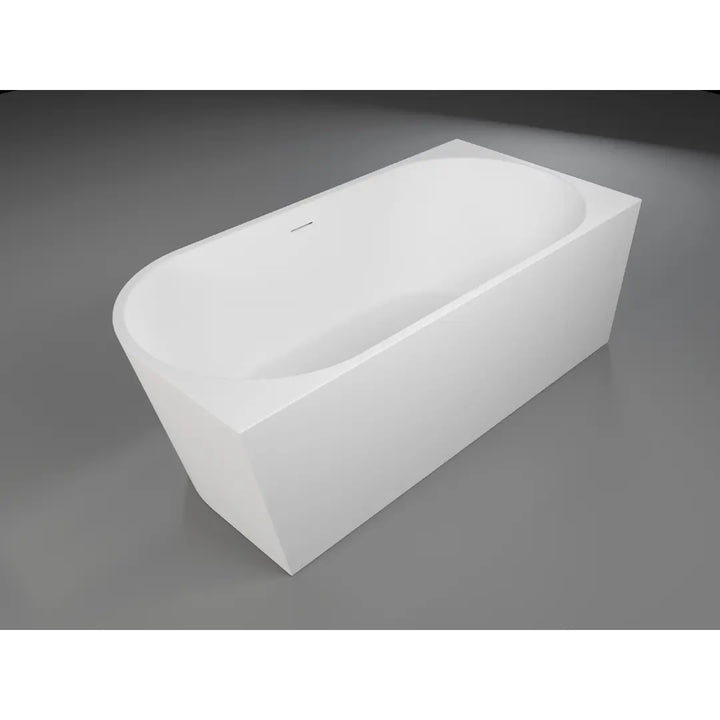 Cirna 1500 / 1700mm ACRYLIC CORNER FREESTANDING BATH with overflow - matte white Millennium