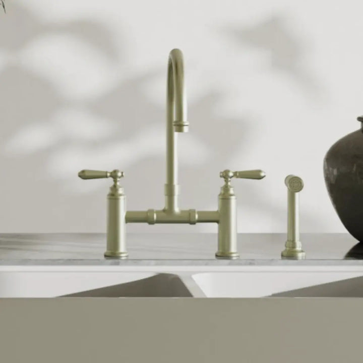 York Bridge Kitchen Set With Hand Spray Nero tapware