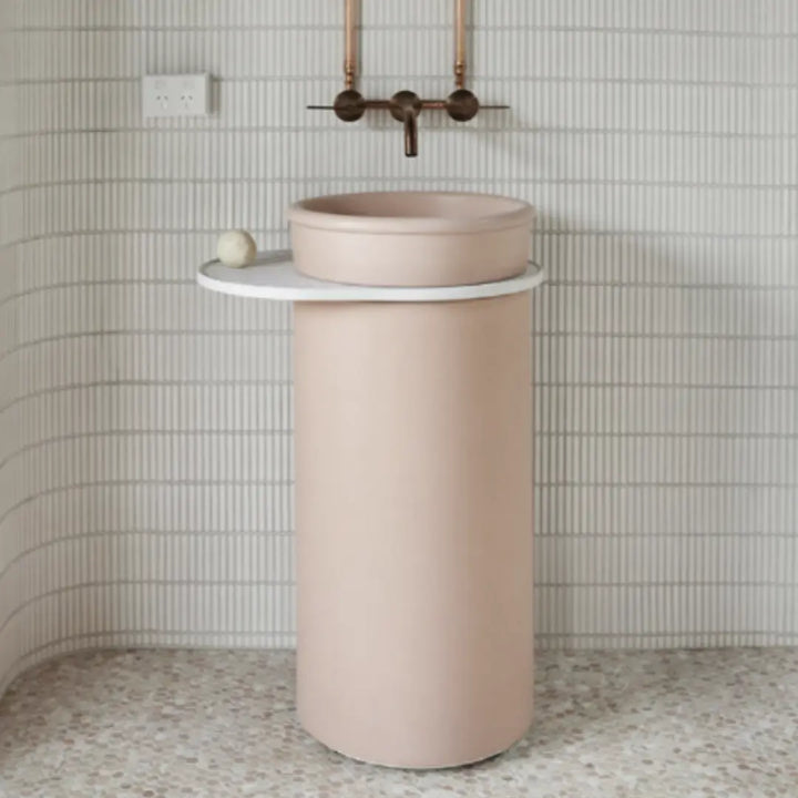 CYLINDER - TUBB PEDESTAL BASIN WITH OR WITHOUT TRAY Nood Co.