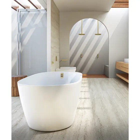 Arko 120 bath with Smartfill system - White Gloss Acrylic with overflow Seima