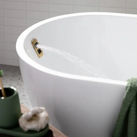 Arko 120 bath with Smartfill system - White Gloss Acrylic with overflow Seima