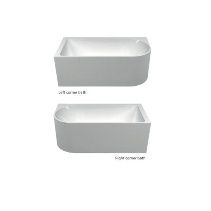 Plati 110 acrylic freestanding corner bath with Smartfill system and overflow - 1500 long Seima