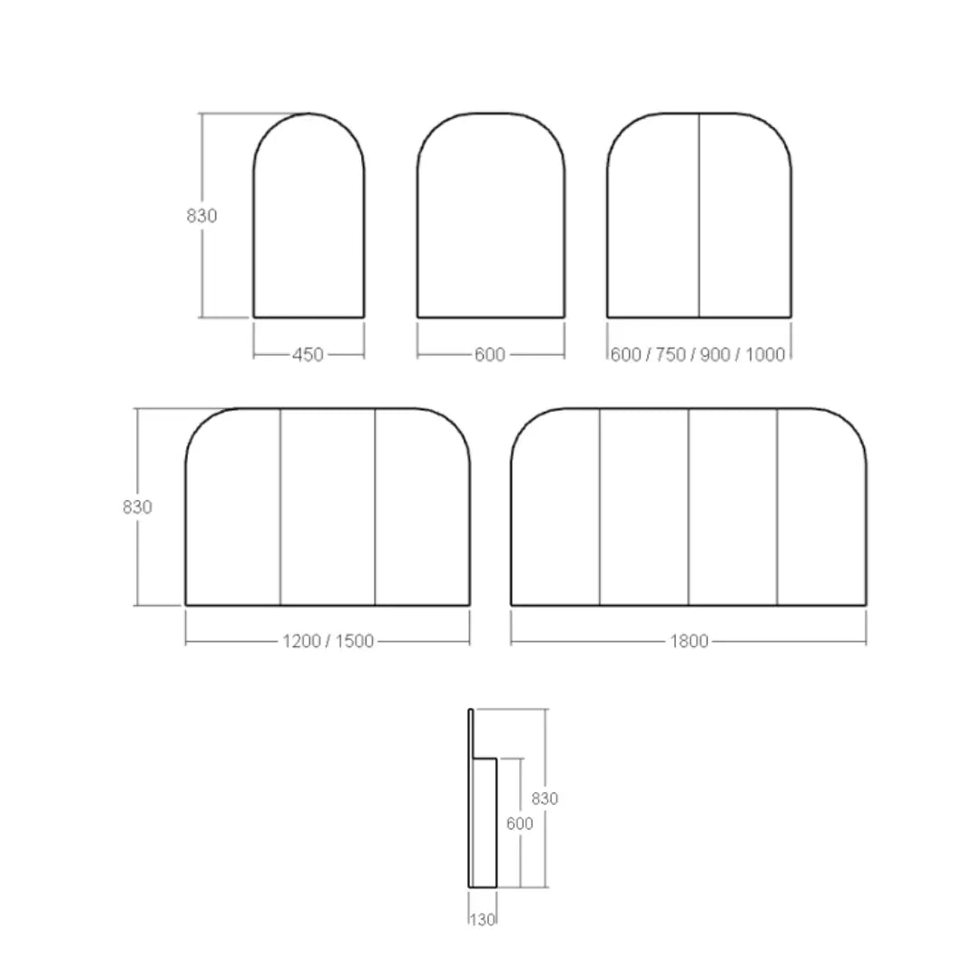 Zion Arch Mirrored Cabinet - various finishes Rifco